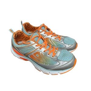 Easy Spirit e360 Victory Lap Silver Orange Athletic Shoes 9.5M